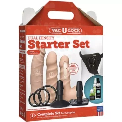 Doc Johnson Vac-U-Lock Dual Density Starter Dildo Set - Flesh -Gay Verkaufe 1051 20 bx dupe3