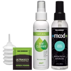 Doc Johnson Vac-U-Lock Dual Density Ultraskyn Dildo Set - Flesh - Vibration -Gay Verkaufe 1053 05 bx 1