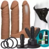 Doc Johnson Vac-U-Lock Dual Density Ultraskyn Dildo Set - Tan - Vibration -Gay Verkaufe 1053 06 bx dupe1