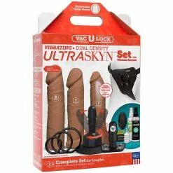 Doc Johnson Vac-U-Lock Dual Density Ultraskyn Dildo Set - Tan - Vibration -Gay Verkaufe 1053 06 bx dupe3 1