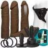 Doc Johnson Vibrating Vac-U-Lock Dual Density Ultraskyn Set Brown