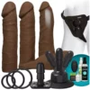 Doc Johnson Vibrating Vac-U-Lock Dual Density Ultraskyn Set Brown -Gay Verkaufe 1053 07 bx dupe3