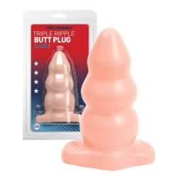 Doc Johnson 14 X 4,5-6 Cm Triple Ripple Buttplug Large Flesh