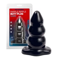 Doc Johnson 14 X 4,5-6 Cm Triple Ripple Buttplug Large Black