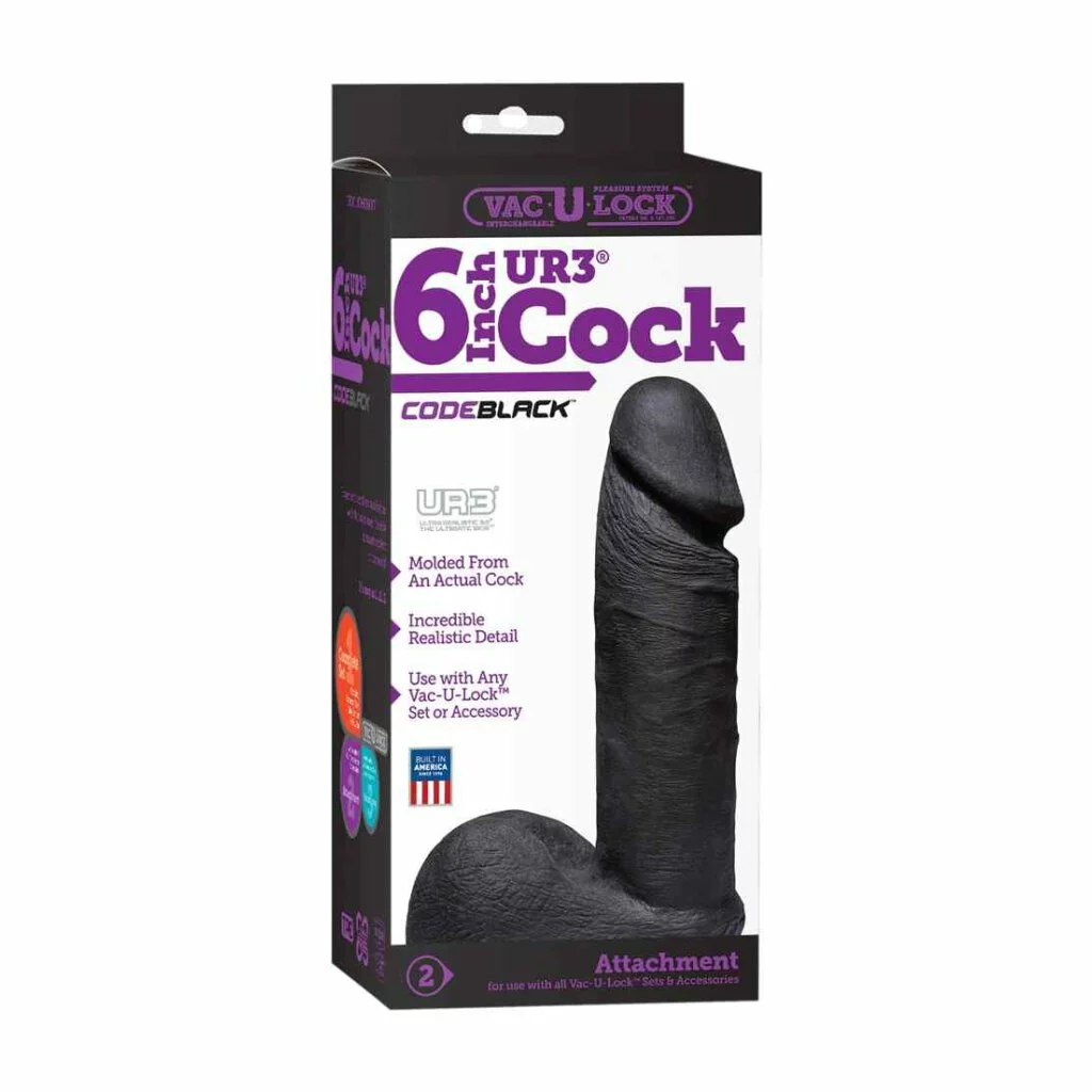 Doc Johnson - Vac-U-Lock CodeBlack Realistic UR3 Cock 17,5 Cm 4 Doc Johnson - Vac-U-Lock CodeBlack Realistic UR3 Cock 17,5 Cm – Bild 2