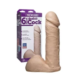 Doc Johnson 16 X 4 Cm Vac-U-Lock Realistic White Cock -Gay Verkaufe dildo20778 03 min