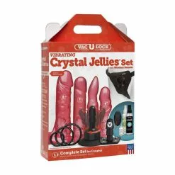 Doc Johnson - Vac-U-Lock Vibrating Crystal Jellies Set With Wireless Remote Pink -Gay Verkaufe vibrating crystal jellies set with wireless remote pink5